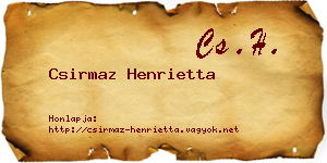 Csirmaz Henrietta névjegykártya