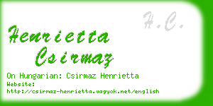 henrietta csirmaz business card